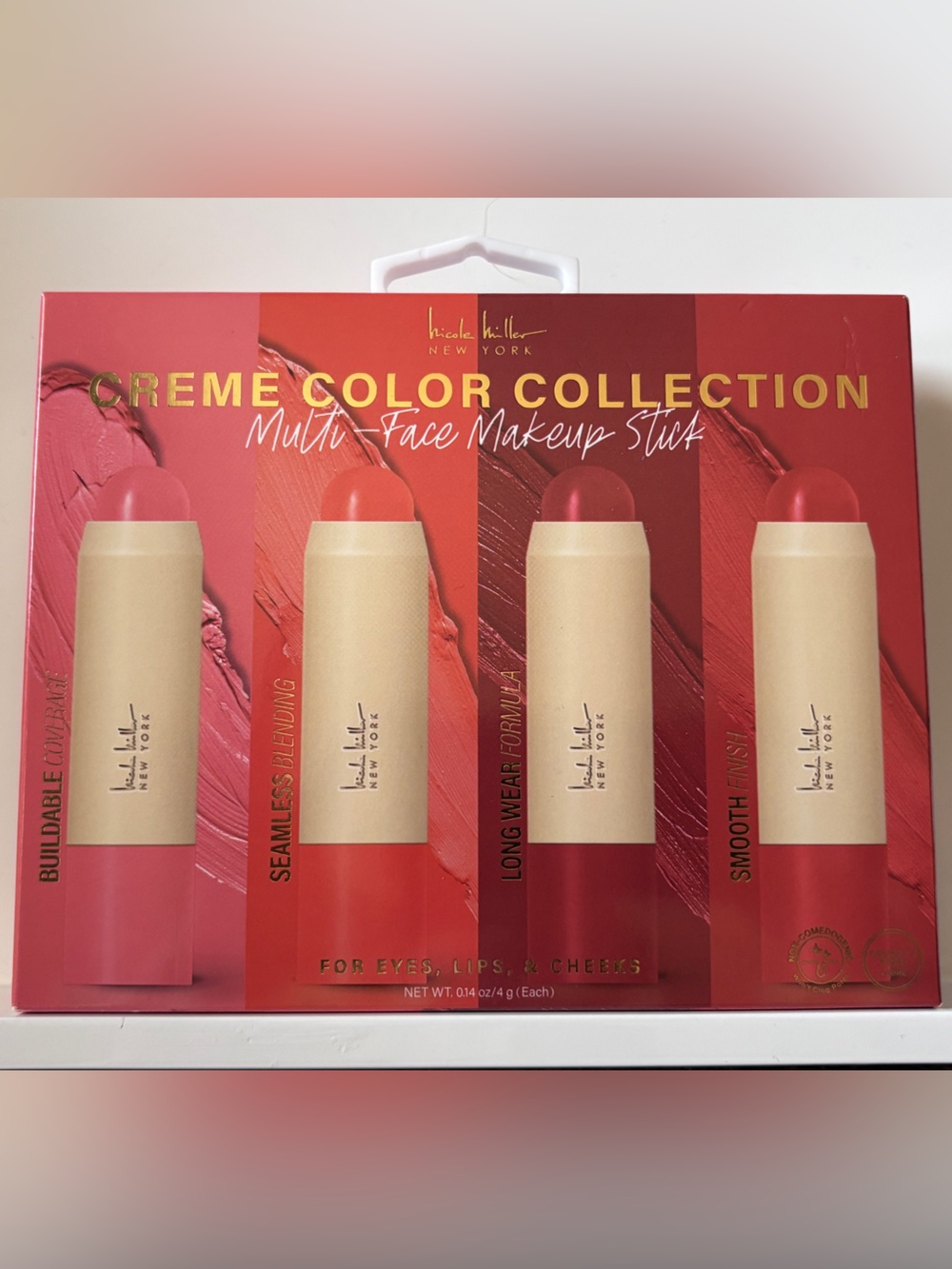 Nicole Miller Multi-Face Makeup Stick Set 4pc NEW